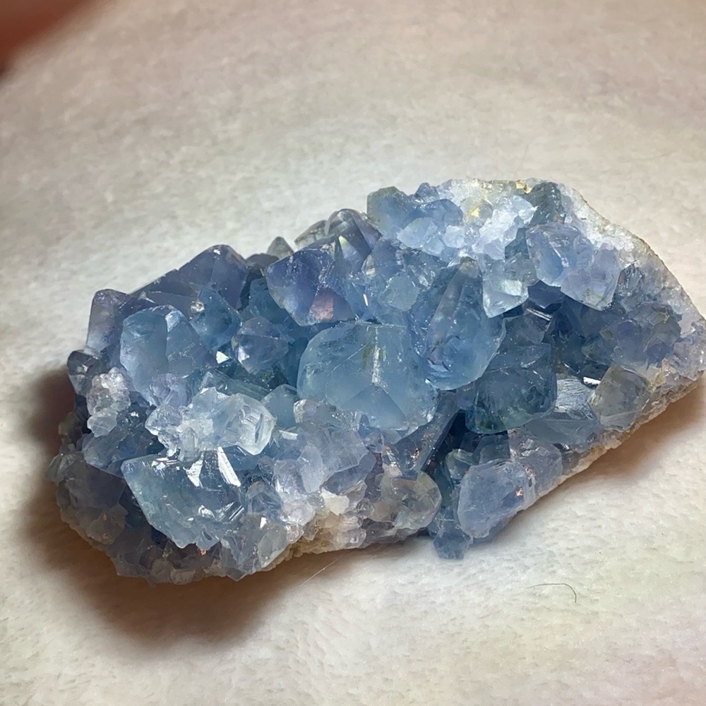 Blue Crystal Cluster Home Decor Accent